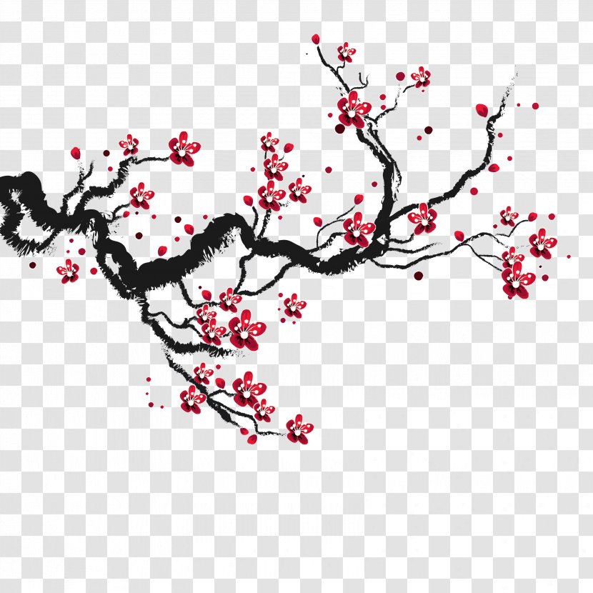 Cherry Blossom Drawing - Ink - Blossoms Transparent PNG