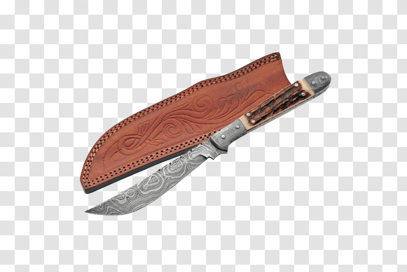 Bowie Knife Hunting & Survival Knives Throwing Damascus Transparent PNG