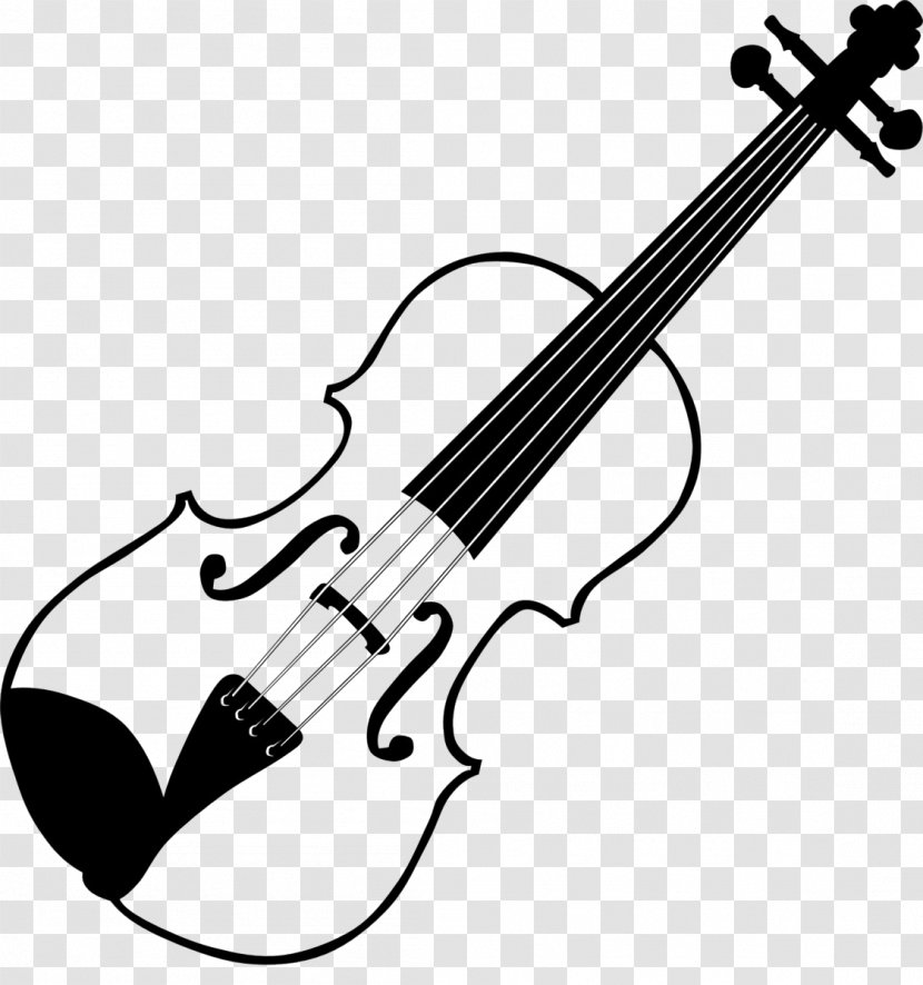 Violin Black And White Bow Clip Art - Silhouette - Painted Guitar Transparent PNG