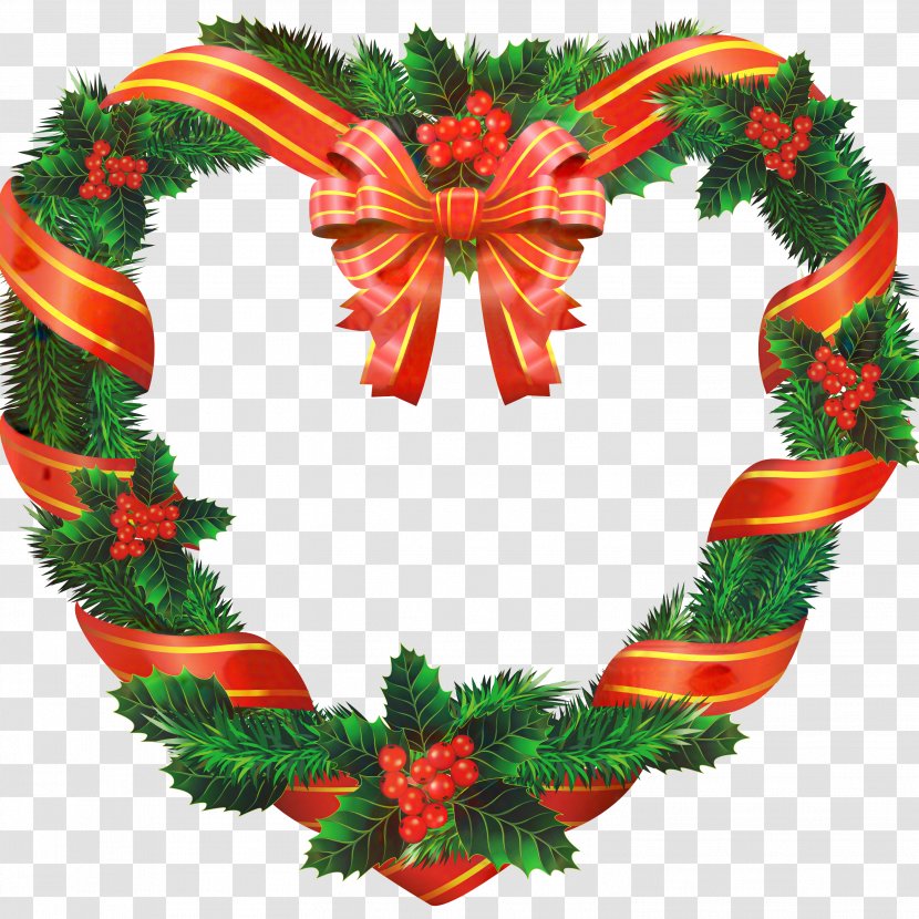 Christmas Day Wreath Clip Art Image - Heart Transparent PNG