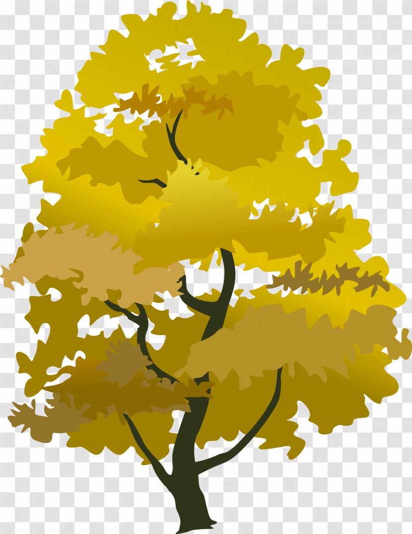 Tree Yellow Autumn Clip Art - Silhouette - Plan Transparent PNG