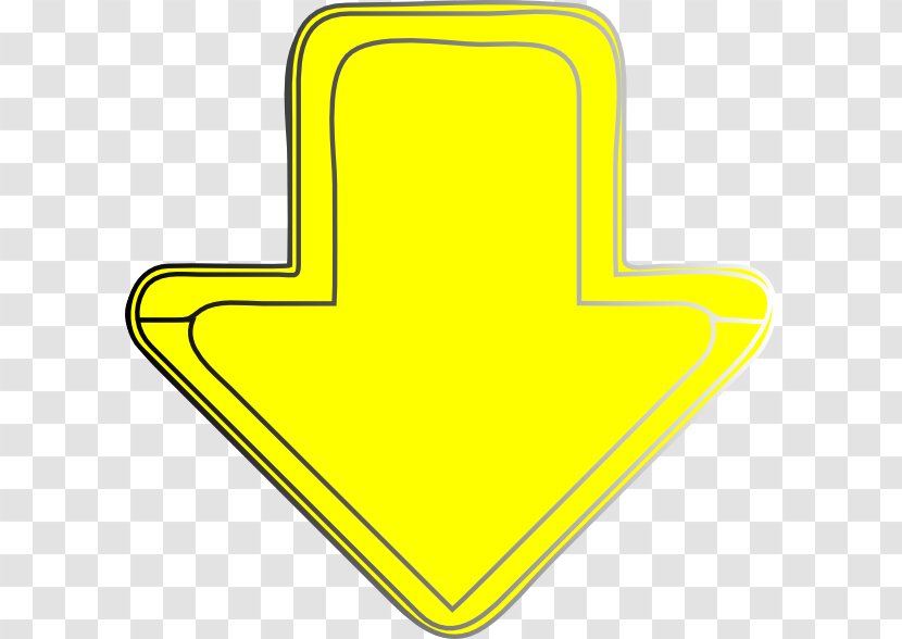 Line Angle Clip Art - Area - Yellow Arrow Down Transparent PNG