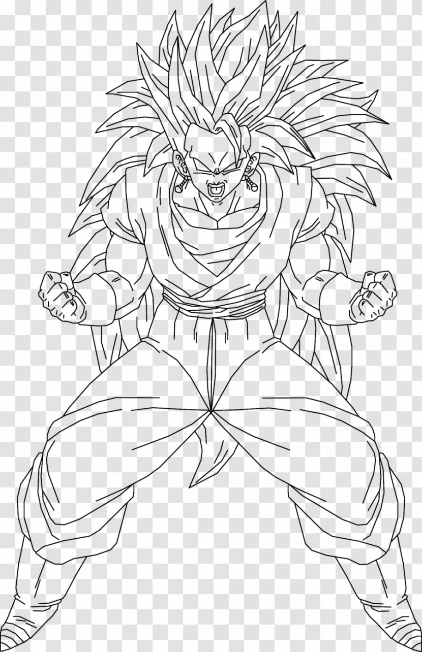 Goku Line Art Drawing Super Saiyan Vegerot - Character Transparent PNG