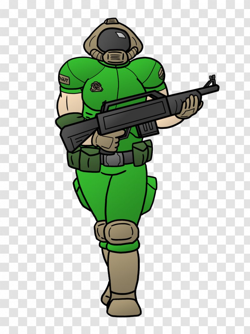 Mercenary Cartoon Profession Character - Doomguy Fanart Transparent PNG