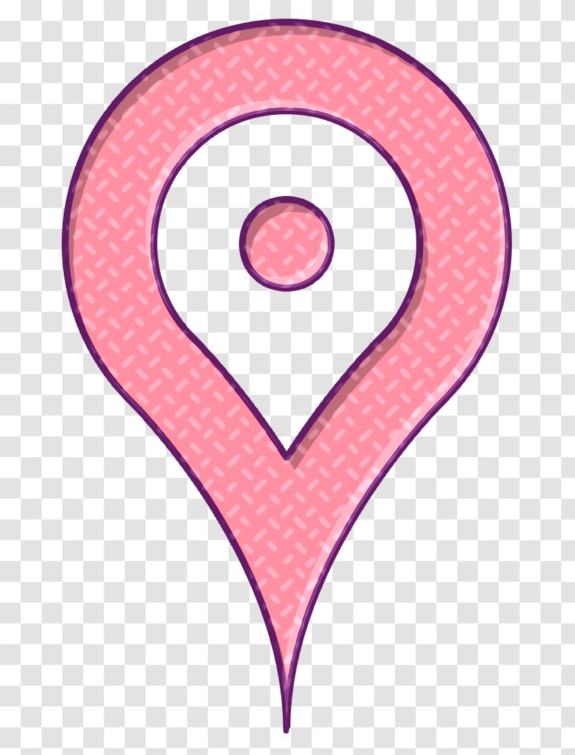 Map Icon Pin Stroke - Heart Symbol Transparent PNG