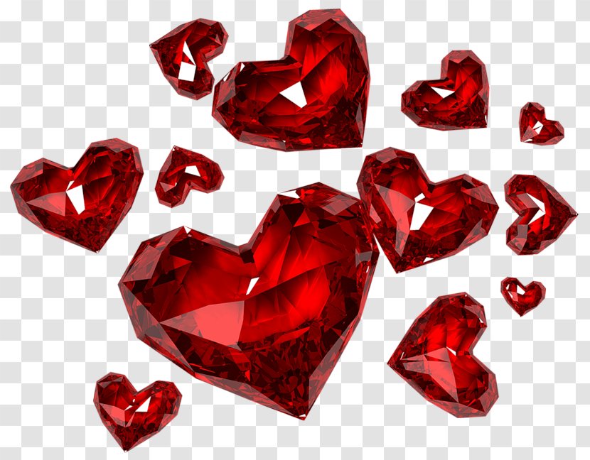 Heart Diamond Clip Art - Red - Hearts Clipart Transparent PNG