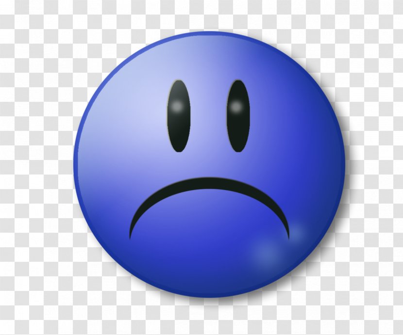 Cobalt Blue Smiley Font - Sad Emoji Transparent PNG