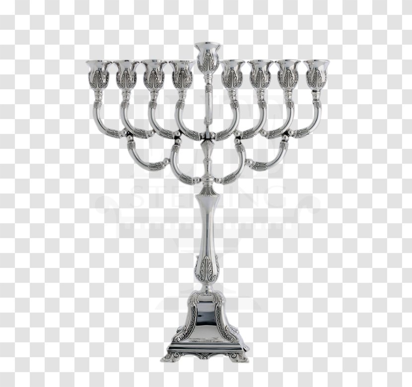 Menorah Sterling Silver Hanukkah Jewish Holiday - Filigree Transparent PNG
