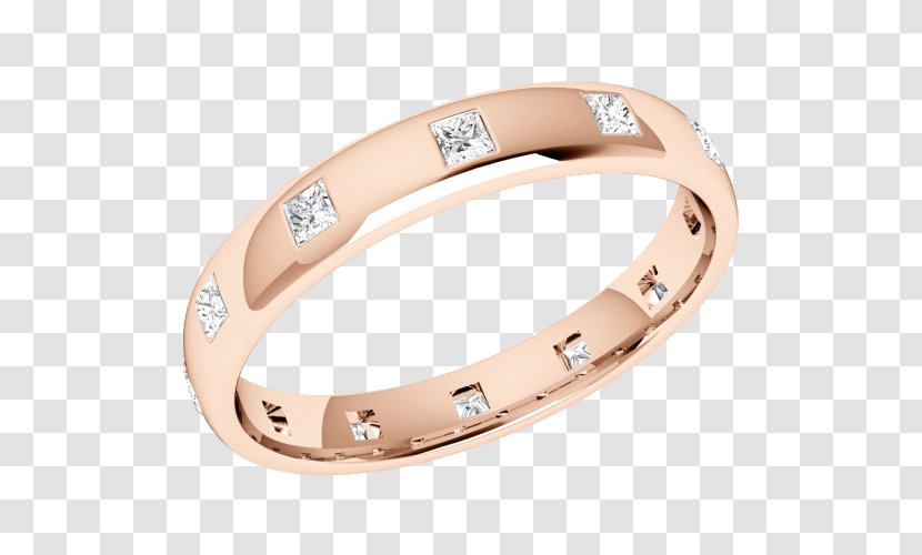Wedding Ring Princess Cut Diamond Gold - Ceremony Supply - Ladies Rings 1 Right Transparent PNG