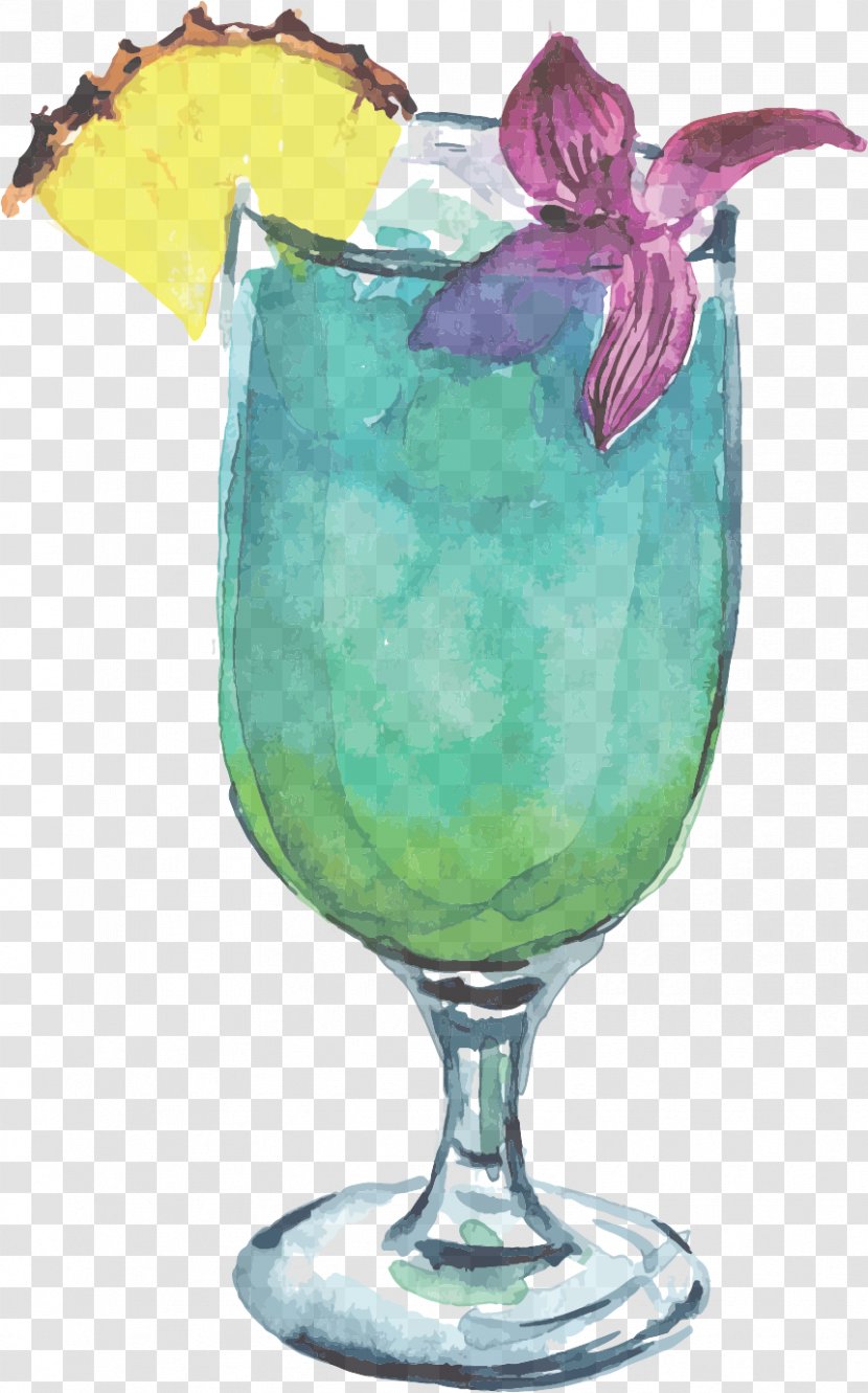 Drink Cocktail Garnish Blue Lagoon Hawaii - Hurricane Liqueur Transparent PNG