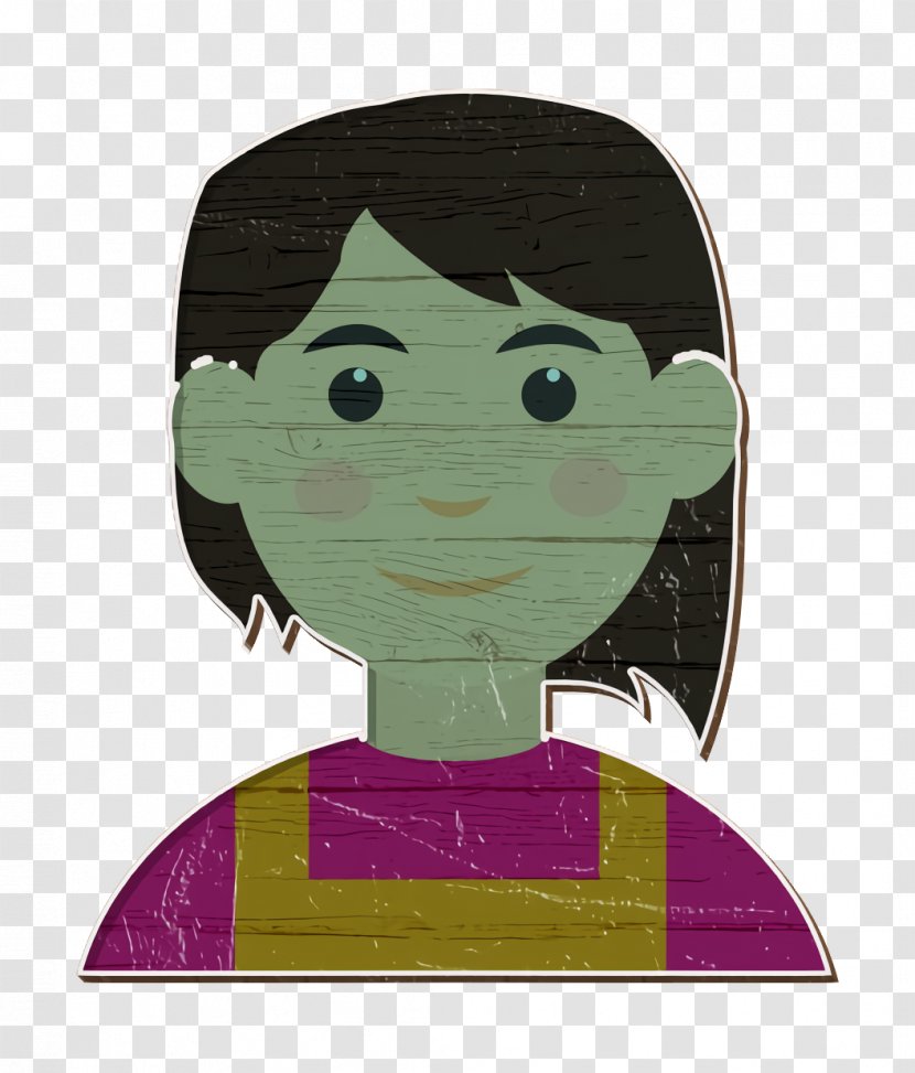 Person Icon - Cartoon - Black Hair Fictional Character Transparent PNG