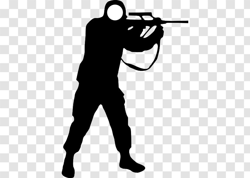 Soldier Silhouette Clip Art - Human Behavior - Gun Cliparts Transparent PNG