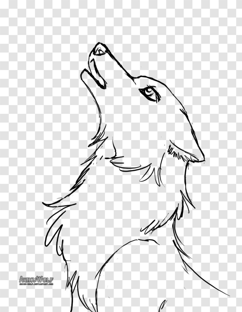 Line Art Gray Wolf Puppy Baby Wolves Drawing - White - Based Transparent PNG