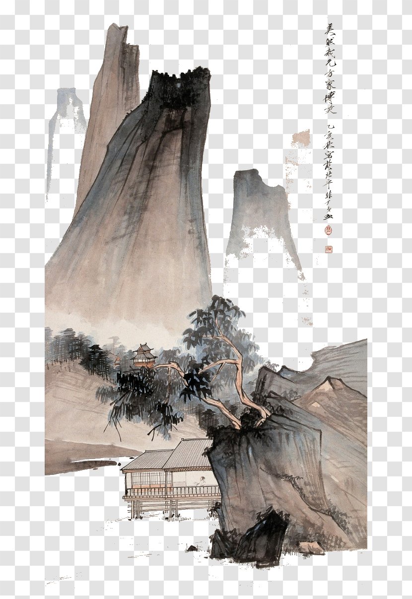 National Palace Museum China Chinese Painting Gongbi Bird-and-flower - Chen Hongshou - Mountain View Transparent PNG