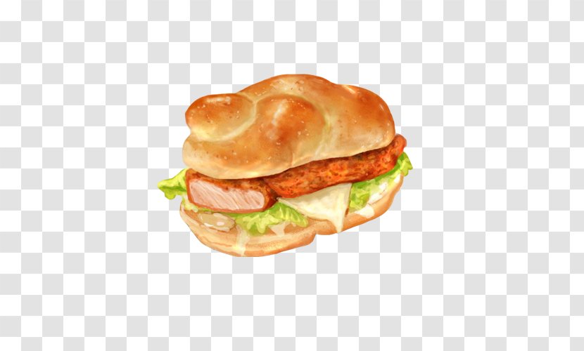 Breakfast Sandwich Fast Food Hamburger Hot Dog Bxe1nh Mxec - Color Paintings Material Picture Transparent PNG