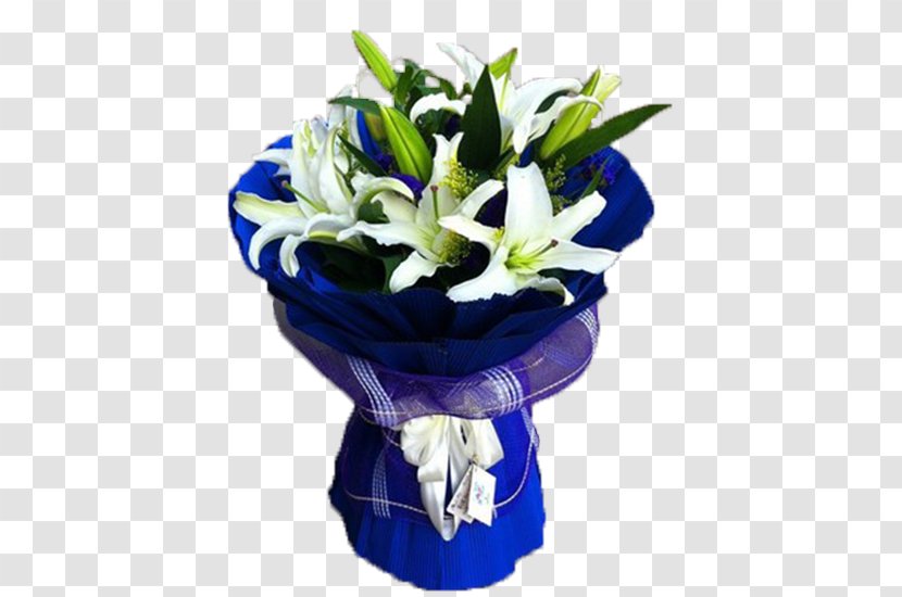 Floral Design - Blue - Dark Packaging White Lily Transparent PNG