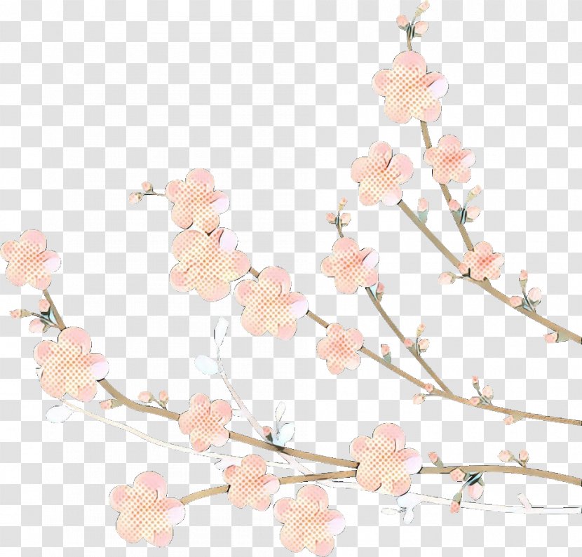 Cherry Blossom - Pop Art - Peach Plant Transparent PNG