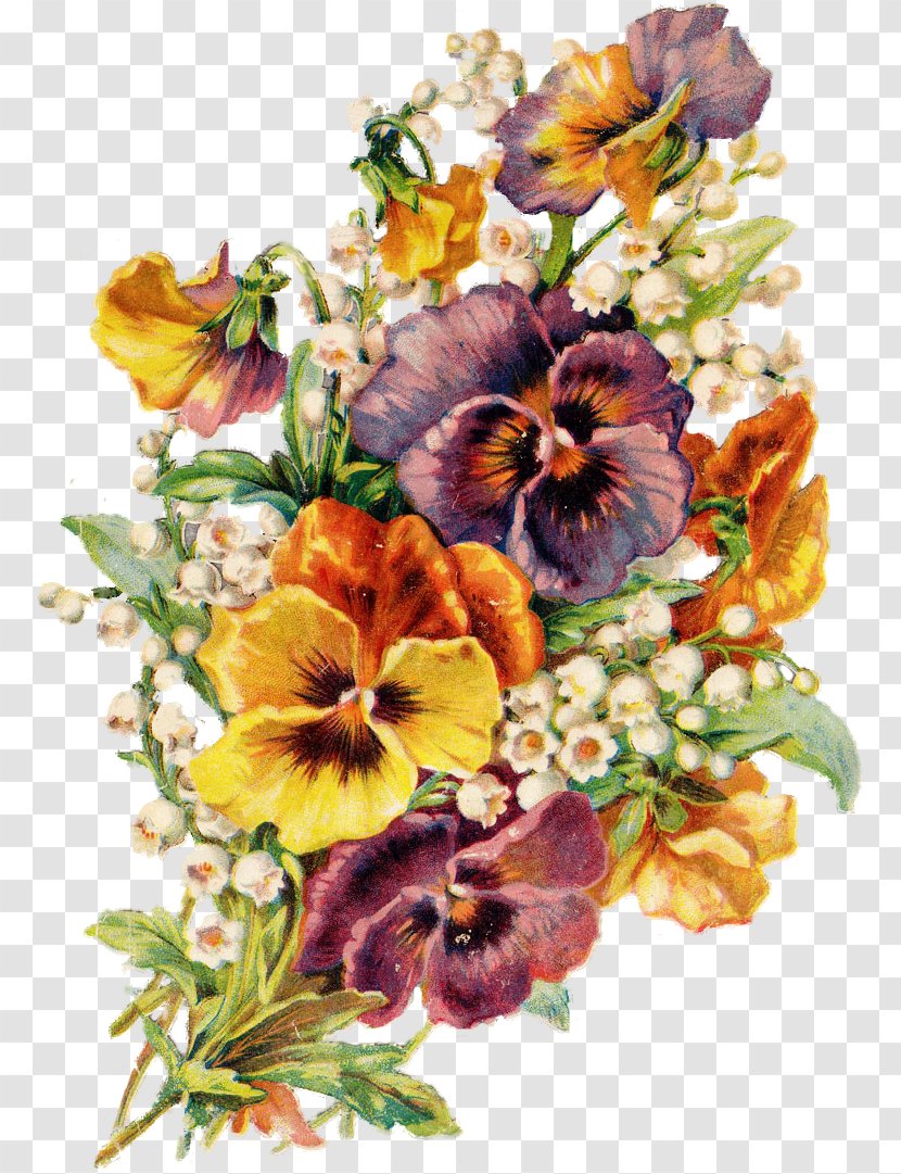 Floral Design Cut Flowers Pansy Drawing - Flower Bouquet Transparent PNG