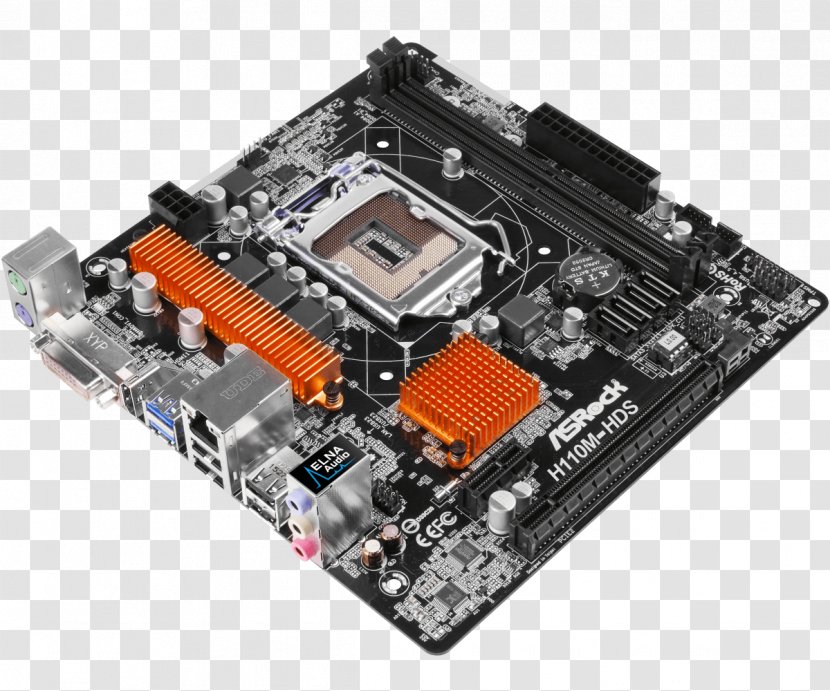 Intel LGA 1151 ASRock H110M-HDV Motherboard - Computer Hardware Transparent PNG