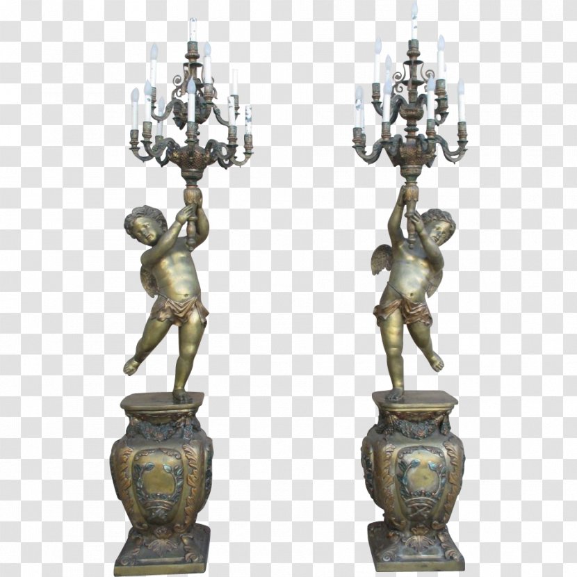 Brass Bronze Sculpture Antique Chandelier - Lamp Transparent PNG
