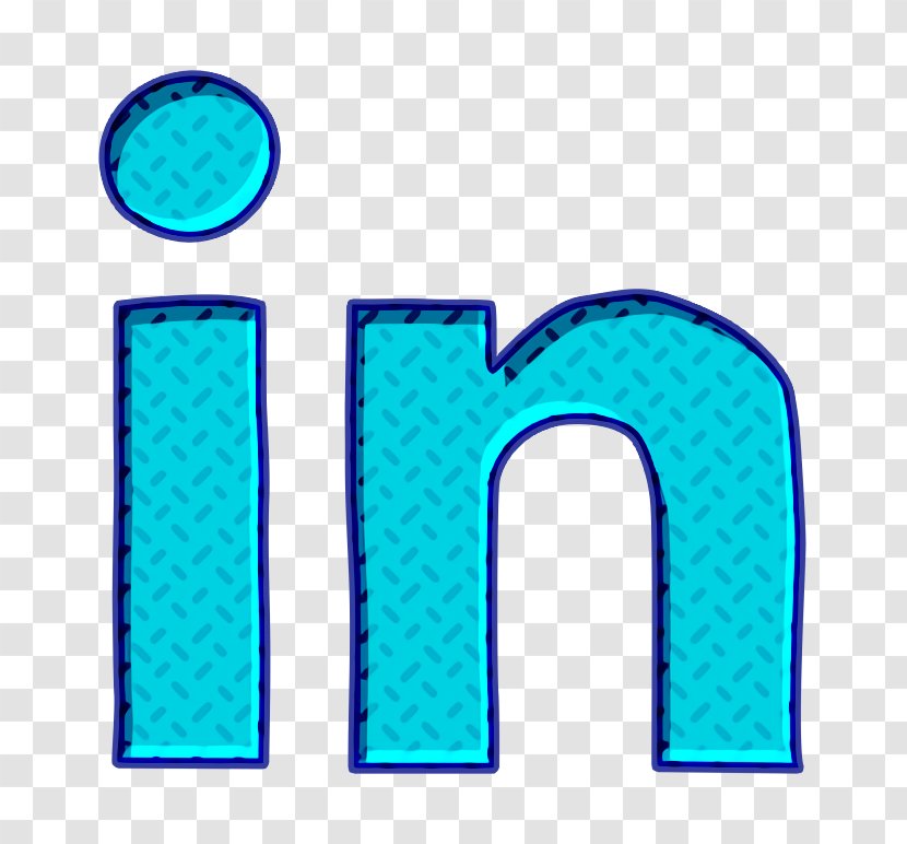 Linked In Icon Linkedin Media - Turquoise Electric Blue Transparent PNG