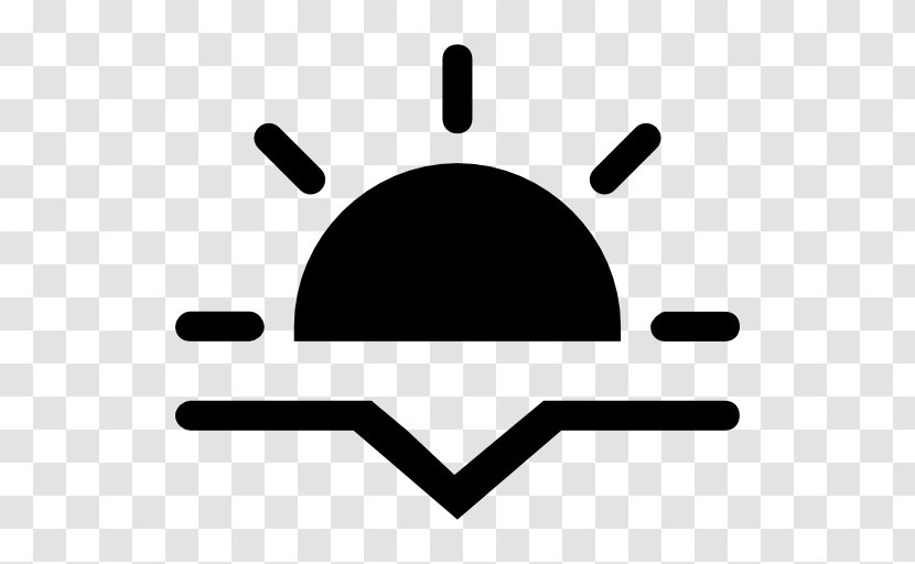 Sunset Symbol Logo - Black And White Transparent PNG