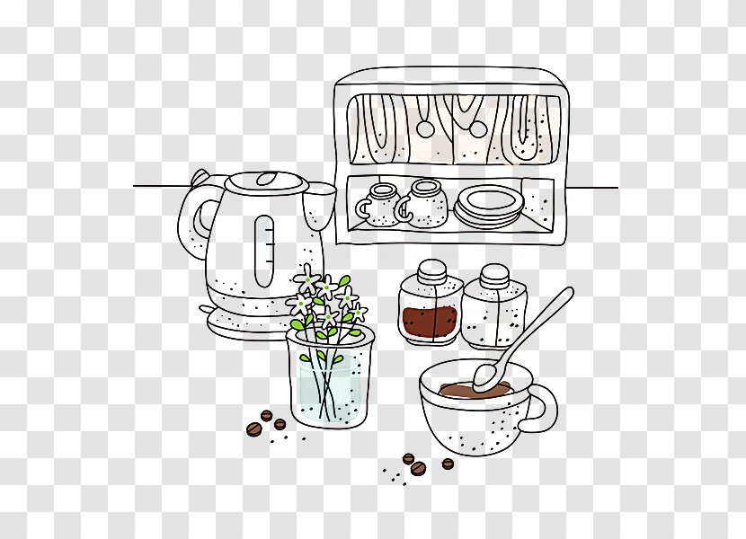 Coffee Drawing Illustration - Kitchen Appliance - Facilities Transparent PNG