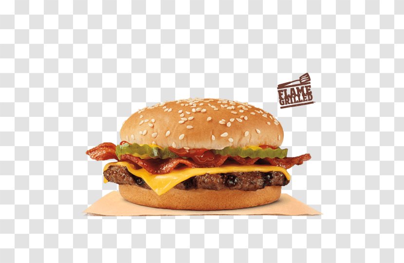 Burger King Double Cheeseburger Whopper Hamburger Bacon - American Food Transparent PNG