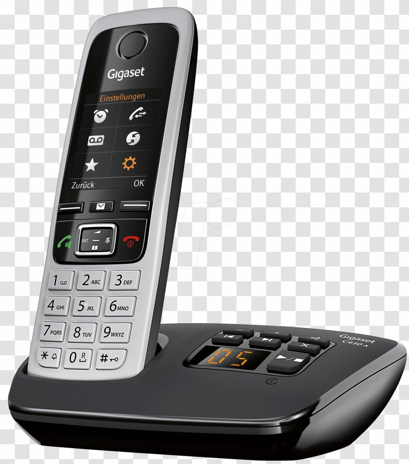 Cordless Telephone Answering Machines Digital Enhanced Telecommunications Gigaset Communications - Handset - Technology Transparent PNG