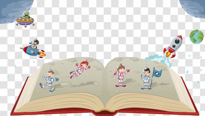 Cartoon Photography Astronaut Illustration - Royaltyfree - Small Vector On The Books Transparent PNG