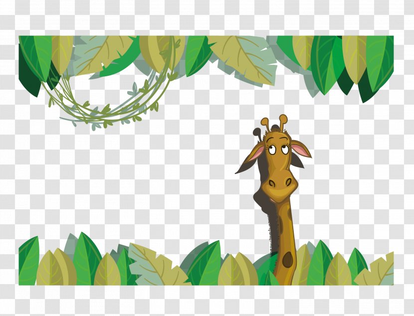 Giraffe Cartoon - Fauna - Wallpaper Vector Transparent PNG