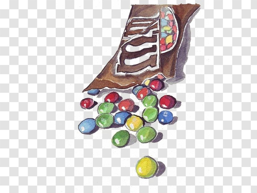 Drawing Watercolor Painting Candy M&Ms - Mms - Chocolate Beans Transparent PNG