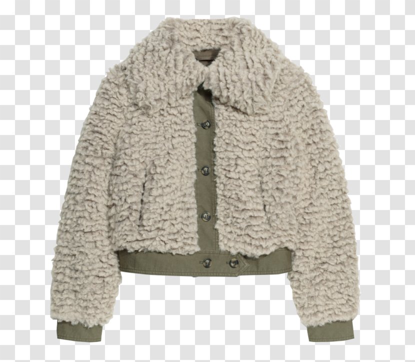Shearling Coat Leather Jacket Zipper - Wool Transparent PNG