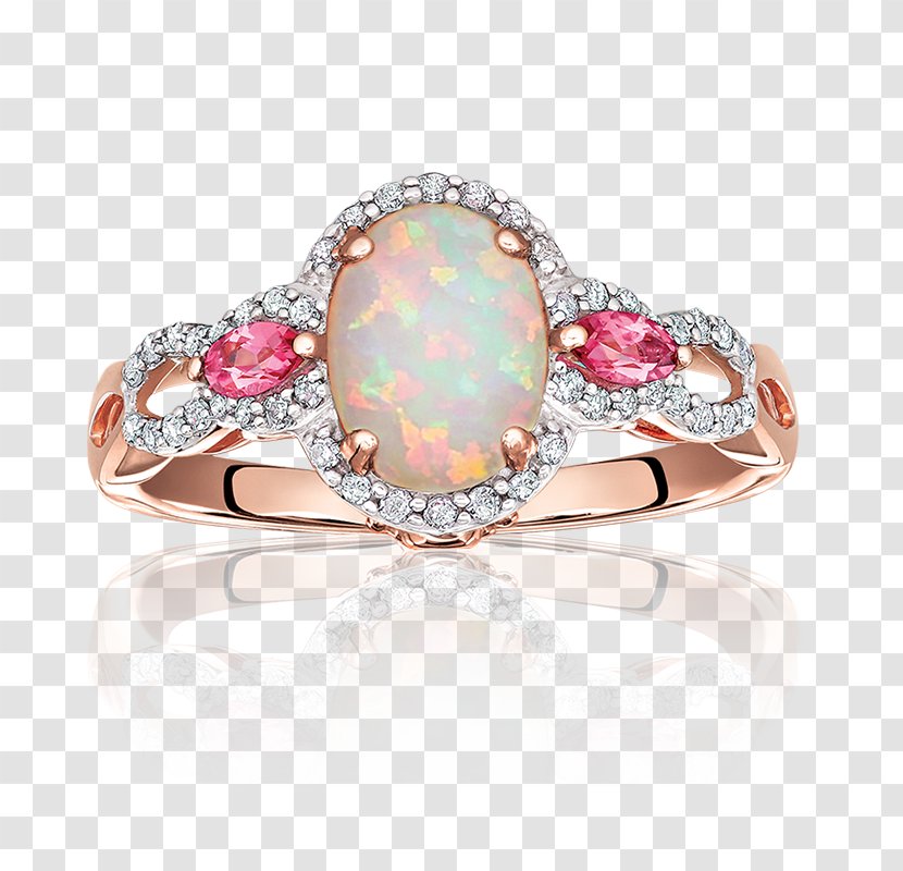 Engagement Ring Opal Tourmaline Jewellery - Wedding Ceremony Supply - Stereo Rings Transparent PNG