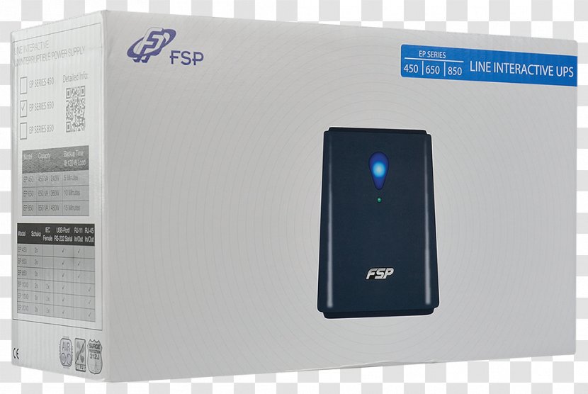 UPS 850 VA FSP Fortron EP850 USB Power Supply Unit Computer - Electronics Accessory Transparent PNG