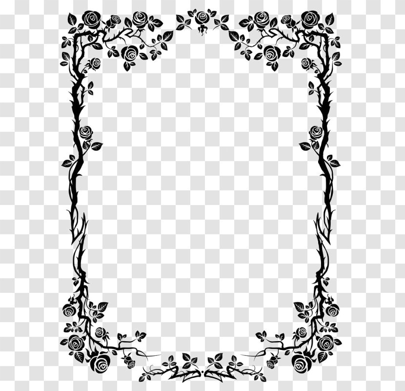 Flower Rose Royalty-free Clip Art - Symmetry - Black Border Transparent PNG
