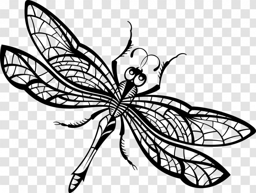 Drawing Dragonfly Insect - Silhouette - Pest Transparent PNG
