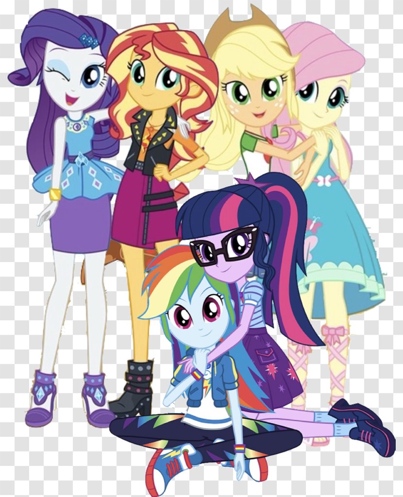 Twilight Sparkle Applejack Rarity My Little Pony: Equestria Girls - Heart - Mane 6 Rainbow Rocks Transparent PNG