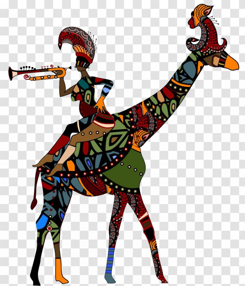 Giraffe Cartoon Dance Illustration - Comics Transparent PNG