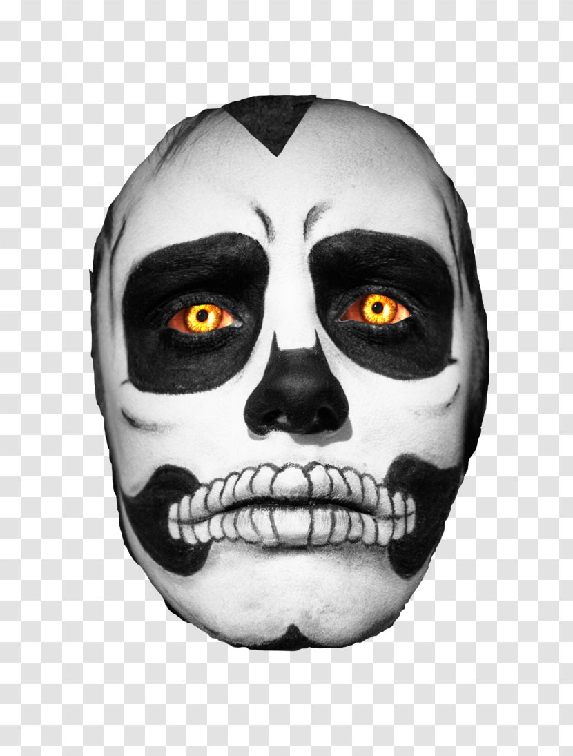 Calavera Skull Day Of The Dead Halloween Costume - Cosmetics Transparent PNG