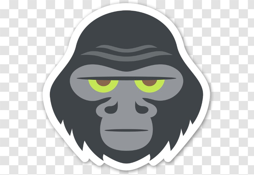 Monkey Emoji - Head - Black Hair Smile Transparent PNG