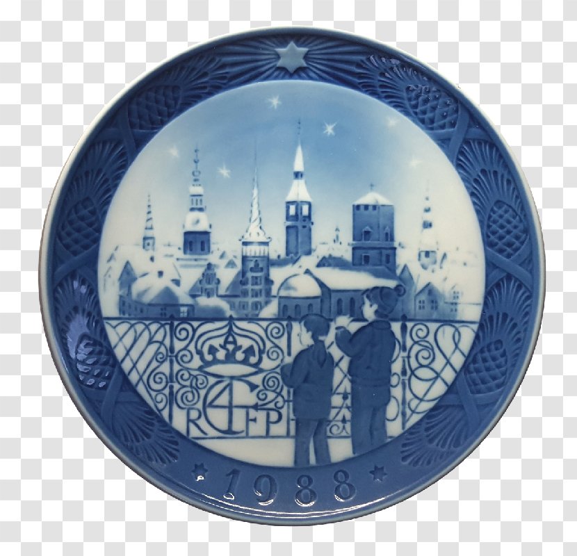 Plate Vorhelm Royal Copenhagen Blue And White Pottery Ceramic - Ahlen Transparent PNG