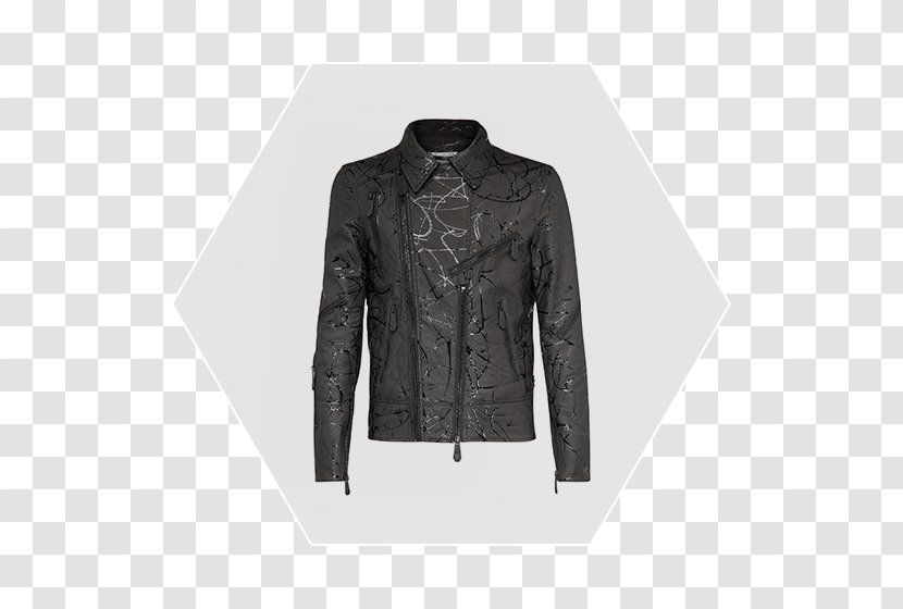 Leather Jacket Off-White Denim Zipper Transparent PNG