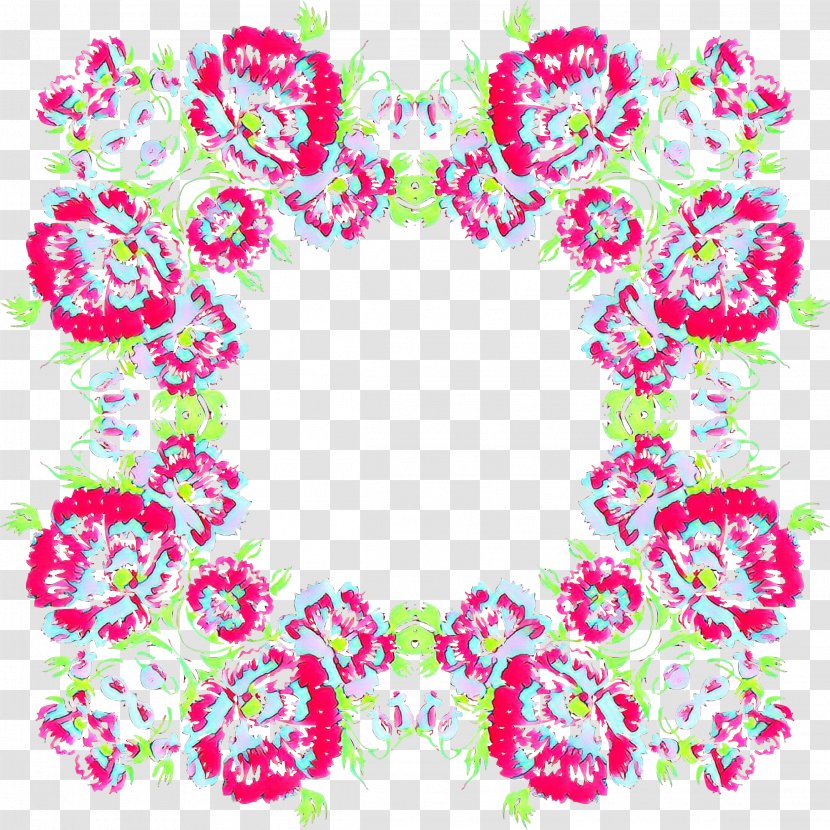 Pink Flower Cartoon - Lei - Sticker Magenta Transparent PNG
