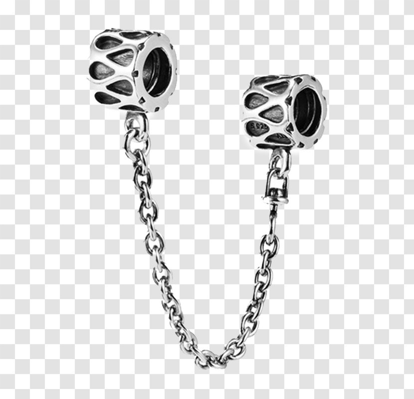 Pandora Earring Silver Jewellery Necklace - White - Safety Chain Daisy Flowers Transparent PNG