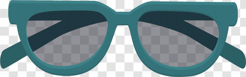 Glasses - Blue - Transparent Material Teal Transparent PNG