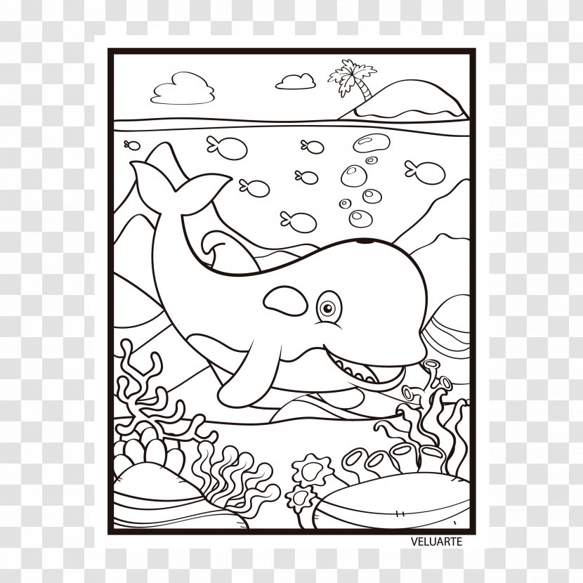 Mammal Line Art Coloring Book Black And White - Flower - BALEIA Transparent PNG