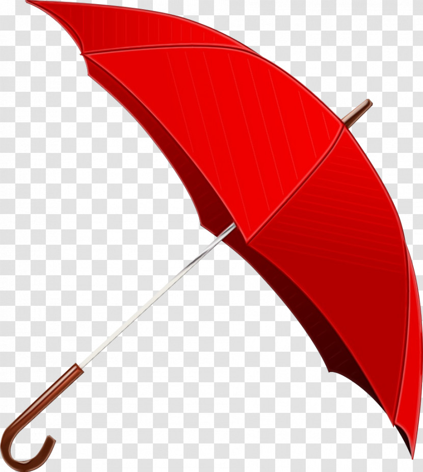 Umbrella Red Leaf Line Transparent PNG
