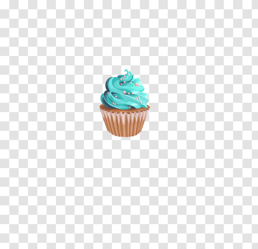 Cupcake Buttercream Turquoise Baking - Blue Ice Cream Transparent PNG