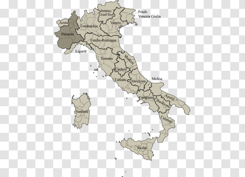 Kingdom Of Italy Regions Map - Ecoregion Transparent PNG